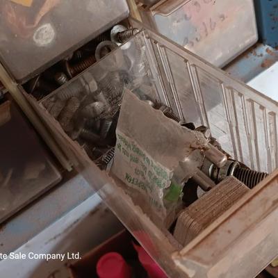 Two hardware organizers with some hardware