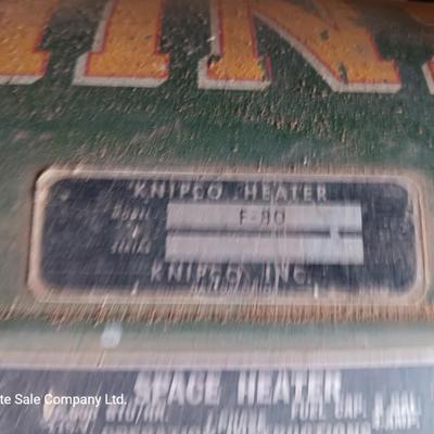 Knipco kerosene or No. 1 fuel oil only  Space heater