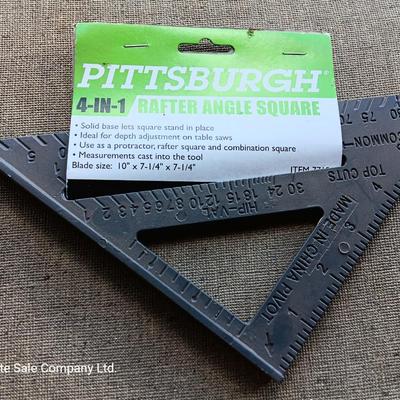 Assortment of tools - Bow saw- Hack saw - cloth measuring tape - hammer - and more