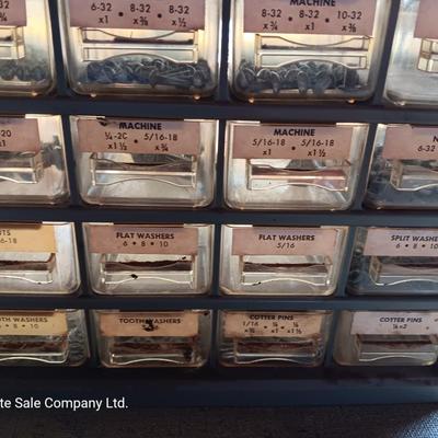 Two hardware organizers with hardware