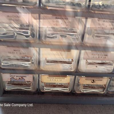 Two hardware organizers with hardware