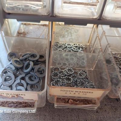 Two hardware organizers with hardware