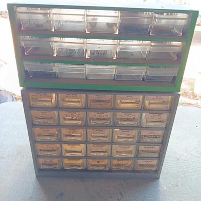 Two hardware organizers with hardware