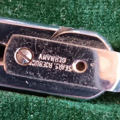 Vintage Sears Made in Germany drafting kit in black vinyl pouch. Drawing Compass set Geometry