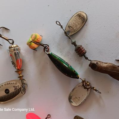 Large assortment of Fishing Lures - Panther Martin - Little Cleo - Rooster Tails - Mepps sand more