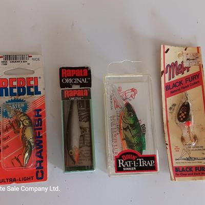 Brand new unopened fishing lures - Rebel - Rapala - Mepps -