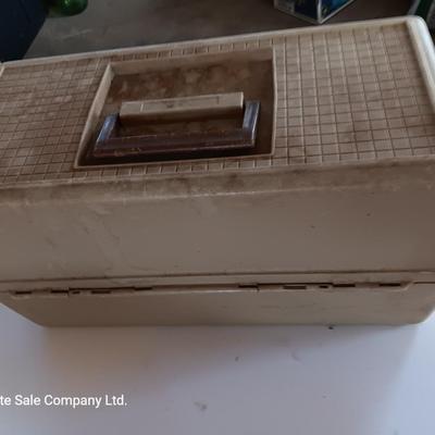 Old Pal 1090 Fishing tackle box with remainder of Fishing tackle -