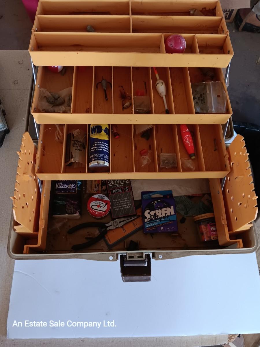 Old Pal 1090 Fishing tackle box with remainder of Fishing tackle