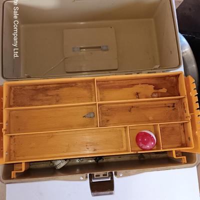 Old Pal 1090 Fishing tackle box with remainder of Fishing tackle -