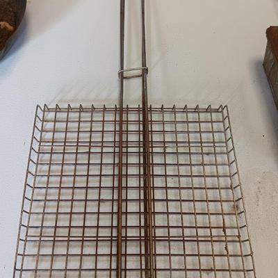 Camping pans - Cast Iron Griddle - Popcorn maker - handheld grate - and large frying pan