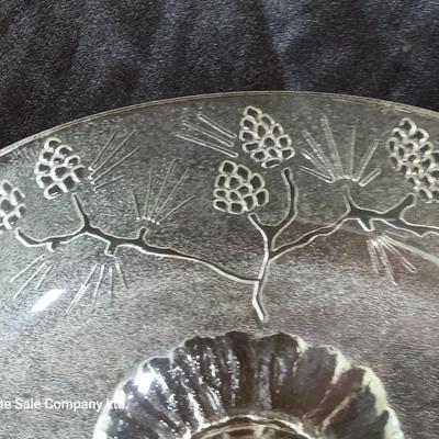 Tiara Exclusives Ponderosa Pine master salad bowl. Clear. Made for Tiara by Indiana Glass Company