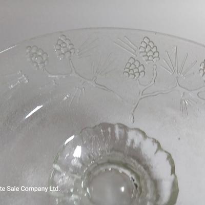 Tiara Exclusives Ponderosa Pine master salad bowl. Clear. Made for Tiara by Indiana Glass Company