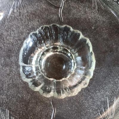 Tiara Exclusives Ponderosa Pine master salad bowl. Clear. Made for Tiara by Indiana Glass Company