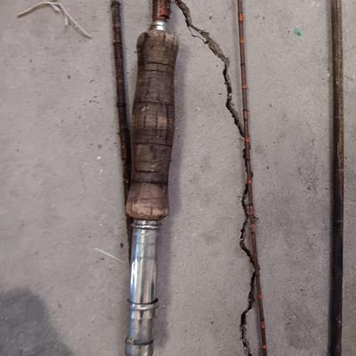 Antique fishing poles & parts