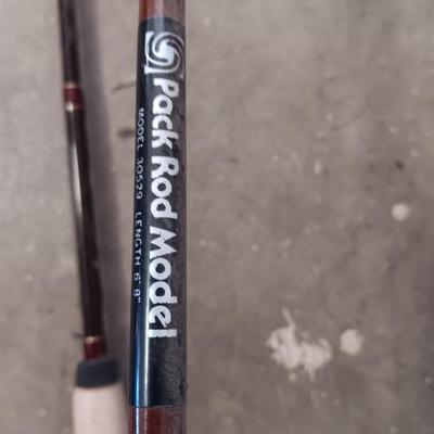 Two nice fishing poles with reels - Pack Rod - and CW 300