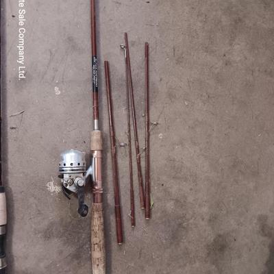 Two nice fishing poles with reels - Pack Rod - and CW 300