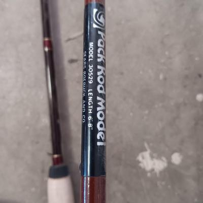 Two nice fishing poles with reels - Pack Rod - and CW 300
