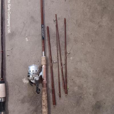 Two nice fishing poles with reels - Pack Rod - and CW 300
