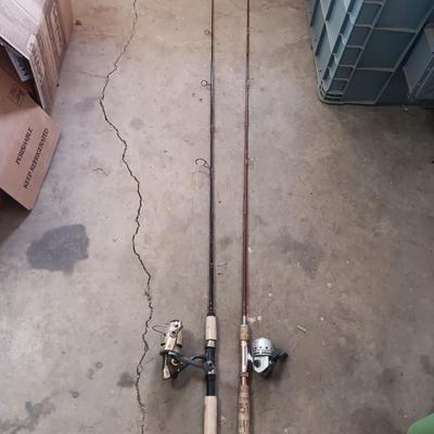 Two nice fishing poles with reels - Pack Rod - and CW 300