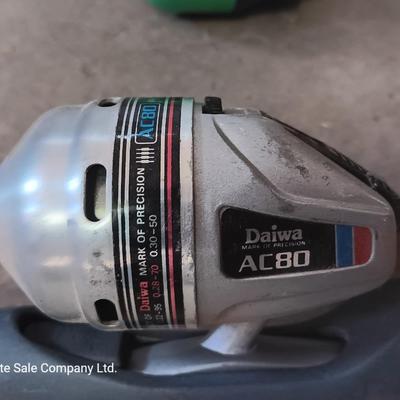 Two nice fishing poles with reels - Daiwa & Green unmarked pole