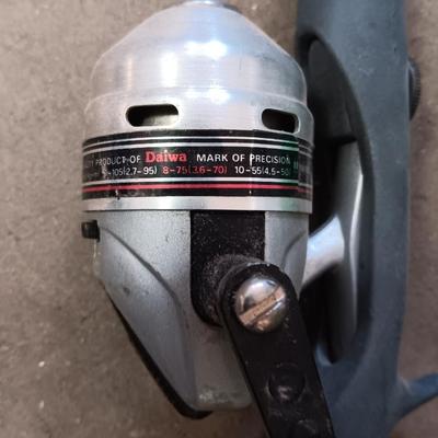 Two nice fishing poles with reels - Daiwa & Green unmarked pole