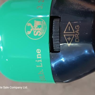 Two nice fishing poles with reels - Daiwa & Green unmarked pole