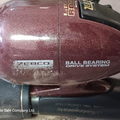 Two nice fishing poles with reels - Zebco Classic & Shakespeare Contender