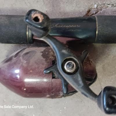 Two nice fishing poles with reels - Zebco Classic & Shakespeare Contender