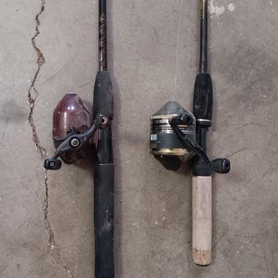 Two nice fishing poles with reels - Zebco Classic & Shakespeare Contender