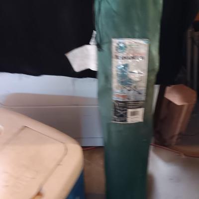 Camping cooler and folding chair with cover