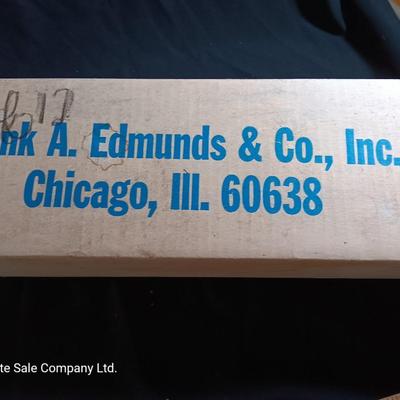 Frank A. Edmunds & Co. Antique Quilting frame and stand with instructions in original box