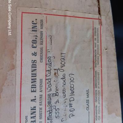 Frank A. Edmunds & Co. Antique Quilting frame and stand with instructions in original box