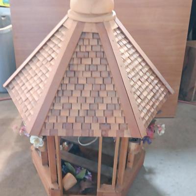 Medium sized lighted wooden Gazebo for display or Dolls