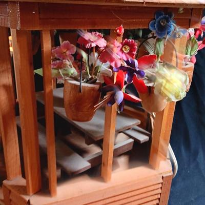 Medium sized lighted wooden Gazebo for display or Dolls