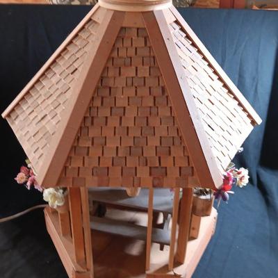 Medium sized lighted wooden Gazebo for display or Dolls