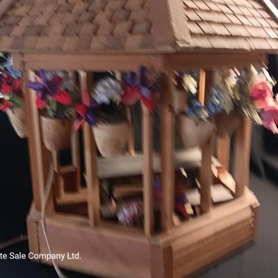 Medium sized lighted wooden Gazebo for display or Dolls