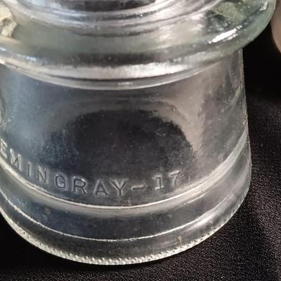 Four clear Glass Insulators - Hemingray & Dominion