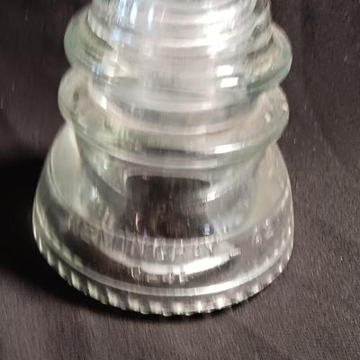 Four clear Glass Insulators - Hemingray & Dominion