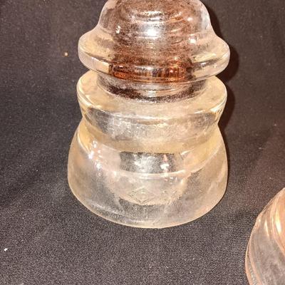 Four clear Glass Insulators - Hemingray & Dominion