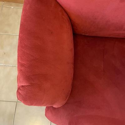 Maroon Chair and Ottoman - Natuzzi