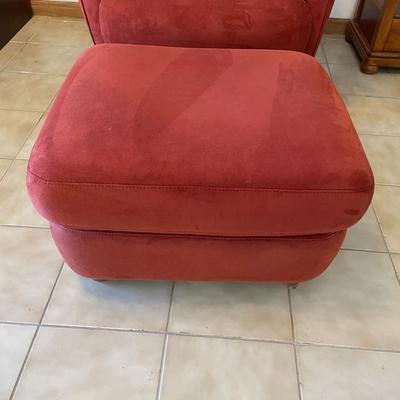 Maroon Chair and Ottoman - Natuzzi