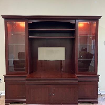 Entertainment Center With Lighted Cabinets~ Read Details