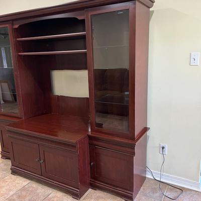 Entertainment Center With Lighted Cabinets~ Read Details