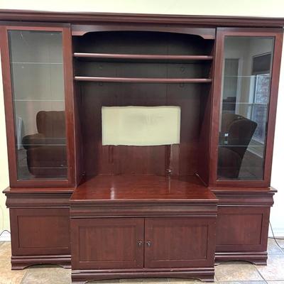 Entertainment Center With Lighted Cabinets~ Read Details