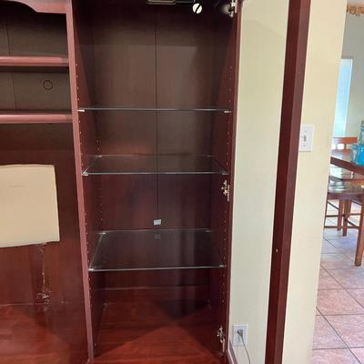 Entertainment Center With Lighted Cabinets~ Read Details
