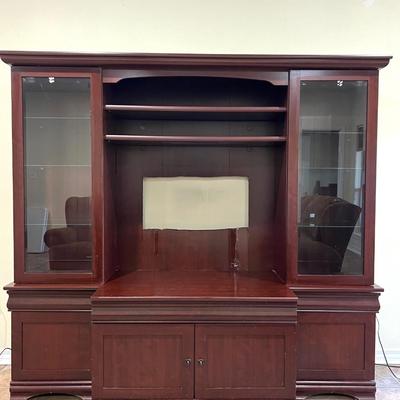Entertainment Center With Lighted Cabinets~ Read Details