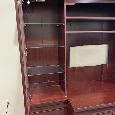 Entertainment Center With Lighted Cabinets~ Read Details