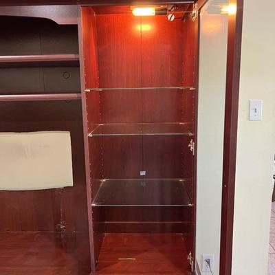 Entertainment Center With Lighted Cabinets~ Read Details