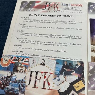 Lot 21 JFK Resin Figurine and JFK exhibition folder