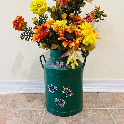 Floral Arrangement Tin Milk Can